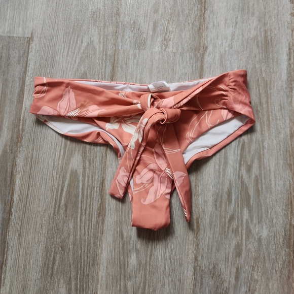 phax swim Other - Phax Pink White Floral Tropical Bikini Bottoms Tie Front Cheeky Lined Stretch L